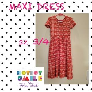 3/4 discontinued red maxi dress